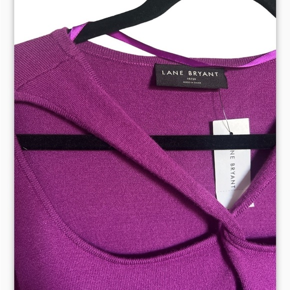 Lane Bryant Fitted 3/4-Sleeve Twist-Front Cutout Sweater - Picture 8 of 10